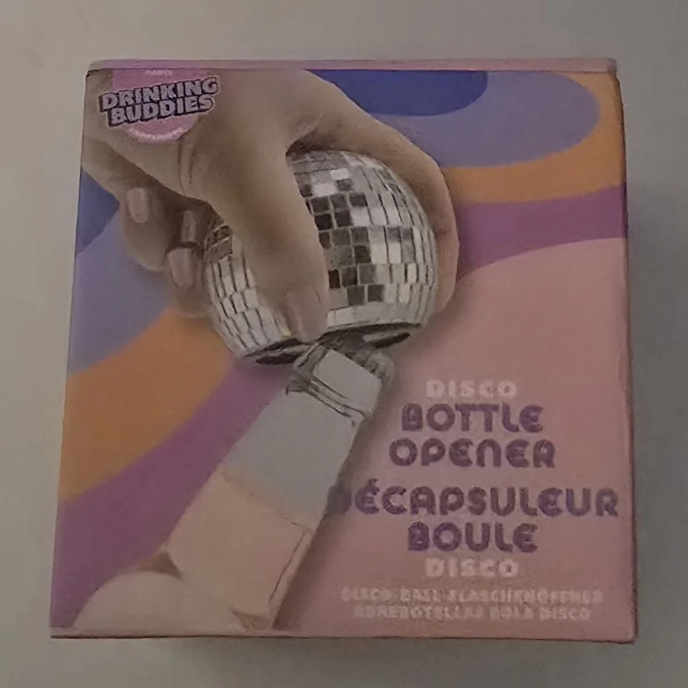 Disco Ball Bottle Opener Retro Mirrored Bar Accessory New Party Vibes